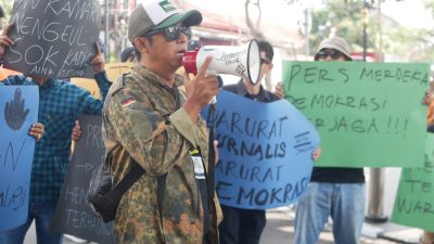 Jurnalis Cianjur Melakukan Aksi Solidaritas Menolak Kekerasan Terhadap Wartawan